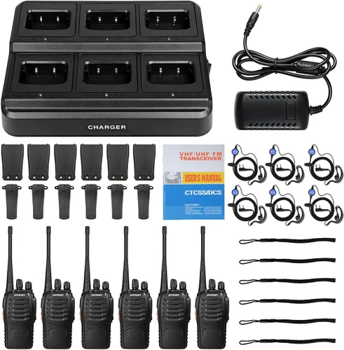Miniatura 6 de pxton Walkie talkies para adultos de largo alcance con auricular mejorado, radios walkie talkies recargables portátiles de dos vías con cargador