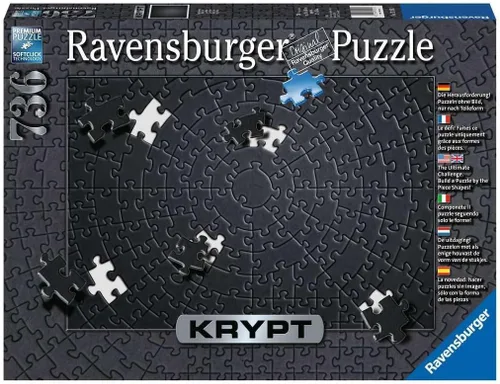 Miniatura 8 de Ravensburger - Krypt Black - Rompecabezas de 736 piezas - Un verdadero desafío de rompecabezas - Solo una pizca de cambio de color degradado negro