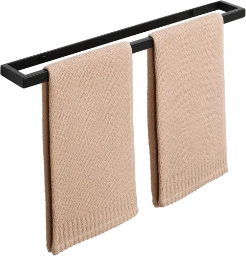 Alise Toallero de mano de 20 pulgadas para montaje en pared de baño, toallero de acero inoxidable SUS304 para baño, toallero negro mate