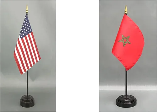 Miniatura 91 de Juego de banderas de escritorio de Afganistán, hecho en Estados Unidos, de rayón de 4 x 6 pulgadas, escritorio de oficina y pequeñas banderas