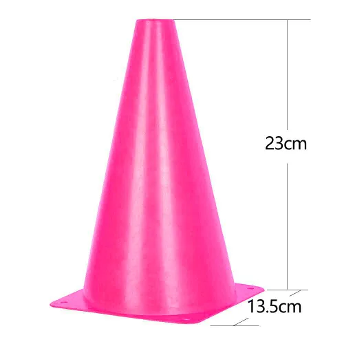 Miniatura 2 de Alyoen Conos de tráfico de 9 pulgadas, conos deportivos de plástico, conos de entrenamiento de fútbol rosa para actividades al aire libre y eventos