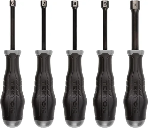 TEKTON Juego de destornilladores de tuerca de hoja de óxido negro de alto par, 5 piezas (0.236-0.394 in) | DHD91201 | Fabricado en EE. UU
