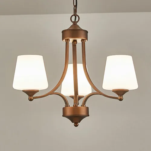 Miniatura 20 de Lámpara de comedor de níquel cepillado, moderna lámpara plateada con vidrio esmerilado, 3 luces de metal para isla de cocina, lámparas colgantes E26