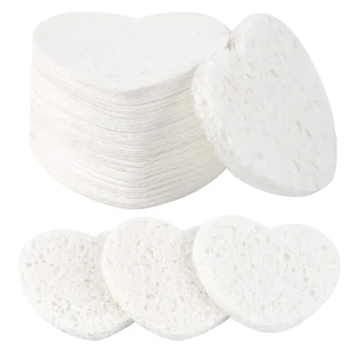 50 esponjas faciales comprimidas, esponja facial de celulosa 100% natural, esponjas cosméticas profesionales de spa para limpieza facial, mascarilla