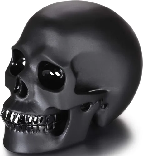 Miniatura 11 de Skullis Cráneo de cristal de obsidiana negra de 5.0 pulgadas, escultura artística de piedras preciosas talladas a mano, estatua de piedra curativa
