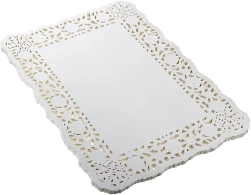 LJY 100 piezas de papel rectangulares de encaje blanco bloc almohadillas de embalaje para decoración de vajilla de boda (10.5 x 14.5 pulgadas)