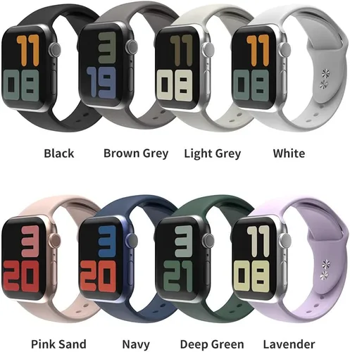 Miniatura 7 de Sinjimoru Correa de silicona para Apple Watch, compatible con Apple Watch de 1.496 in, 1.575 in, 1.614 in, 1.654 in, 1.732 in, 1.772 in, 1.929 in