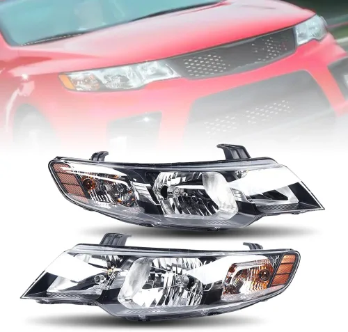 Miniatura 10 de Para 2010-2013 Kia Forte/Forte Koup EX LX SX lado izquierdo del conductor halógeno faro delantero reemplazo negro carcasa transparente lente 12V