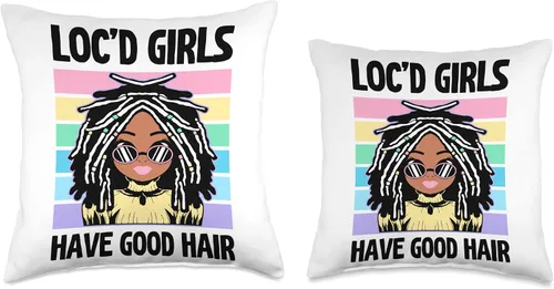 Miniatura 3 de Locs Afro Dreadlocks Love Beauty Hair Loc'd Good Hair Black American African Girl Throw Pillow, 16x16, Multicolor