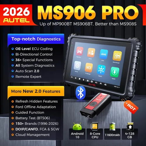 Miniatura 2 de Autel Escáner MaxiSys MS906 PRO, MS906Pro 2026 Igual que MS906 MAX con codificación ECU, V2.0 de MS906BT MP900BT, Lite de Elite II PRO, CAN FD DoIP