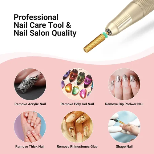 Miniatura 7 de MelodySusie Brocas de uñas cónicas superlargas, brocas de tungsteno de carburo de 3/32 pulgadas, adecuadas para manicura, pedicura, cutícula