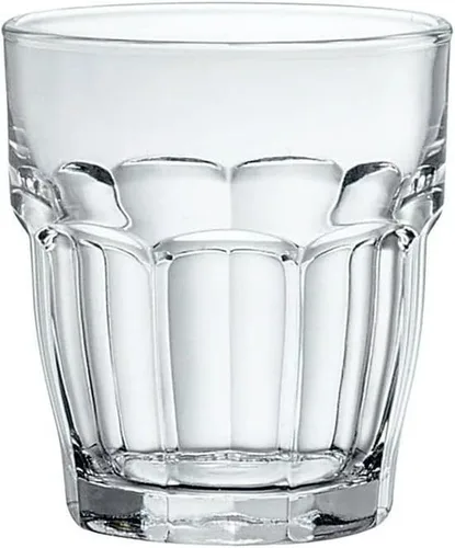 Bormioli Rocco Rock Bar - Vasos de jugo templados apilables de 7.25 onzas para bebidas frías, agua y cócteles, juego de 6, transparente