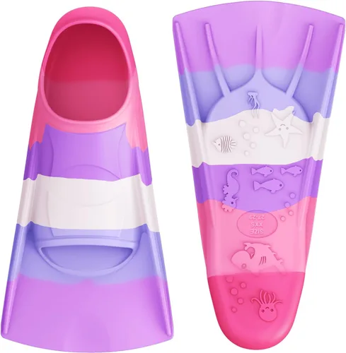 Miniatura 22 de Gintenco Aletas de Natación, Aletas de Natación para Niños para Natación de Vueltas, Aletas de Tamaño de Viaje con Bolsa de Malla, Aletas
