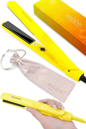 Miniatura 13 de ANGENIL Plancha plana ultra mini para cabello corto, alisador de pelo mini de voltaje dual, plancha plana pequeña de 0.7 pulgadas, alisador de pelo