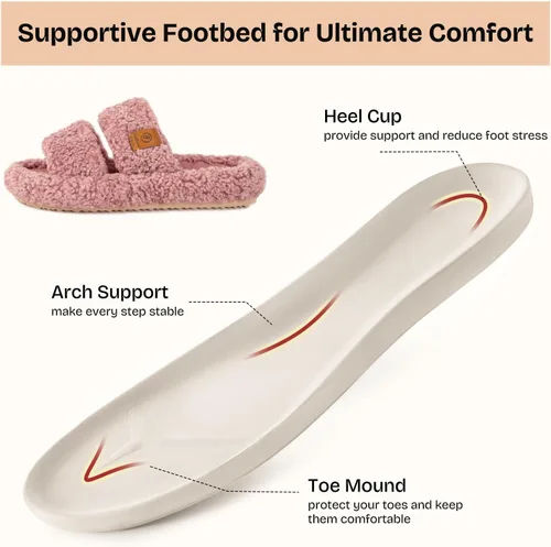 Miniatura 3 de EverFoams - Pantuflas de punta abierta para mujer, suaves y cómodas, de espuma viscoelástica, para interiores
