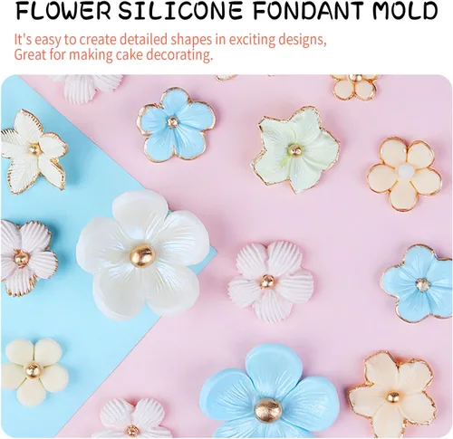 Miniatura 7 de KALAIEN Flor Cupcake Toppers Fondant Azúcar Artesanía Herramientas Gumpaste Chocolate Moldes
