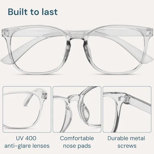 Miniatura 6 de Gaoye - Gafas de luz azul para computadora y juegos - Lentes anti rayos UV, resistentes a los arañazos y ajuste cómodo 2 negro y gris transparente
