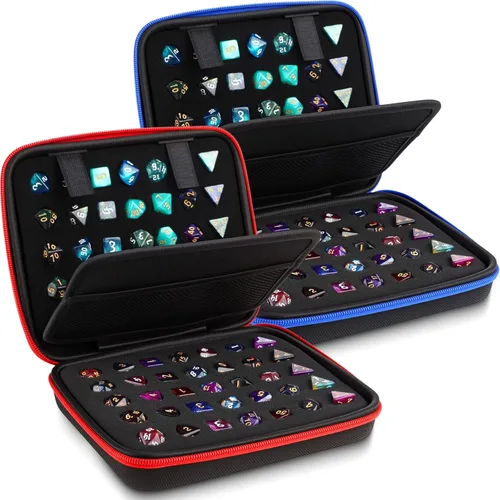 Miniatura 12 de Aoriher 1 Pcs Dice Case with Removable Slotted Tray for Storage Game Storage Case Dice Holder Holds up to 70/10 Sets (Blue)