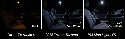 Diode Dynamics lámparas de lectura LED compatibles con Toyota Tacoma 2005-2023 (par), 194 SMD2 Ámbar