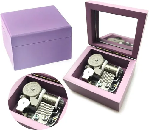 Miniatura 21 de Sinzyo Caja de Música de Madera Tallada de Cuerda Caja Musical Regalo para Navidad, Cumpleaños, Día de San Valentín