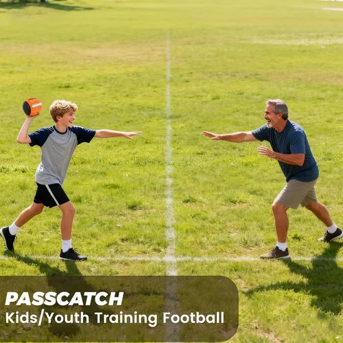 Miniatura 9 de KUYOTQ PassCatch Training Football, Kids Size 6(Ages 5-10) Youth Size 7(Ages 8-13) Official Size 9(Ages 13+) Fatherless Bounce Back Composite Naranja