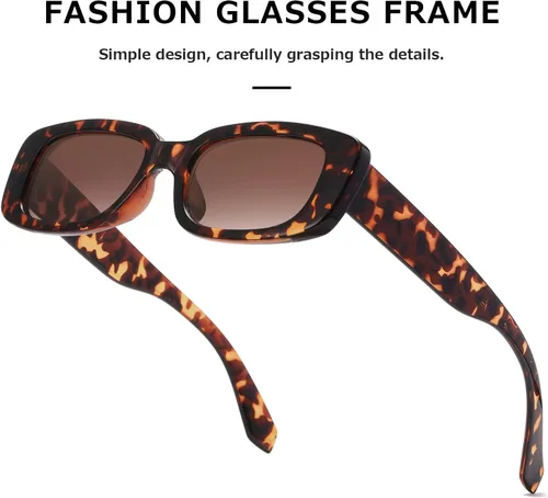 Miniatura 5 de kimorn Lentes de sol rectangulares para mujeres y hombres, modernos, retro, a la moda, gafas de sol vintage de los años 90, protección UV 400, marco