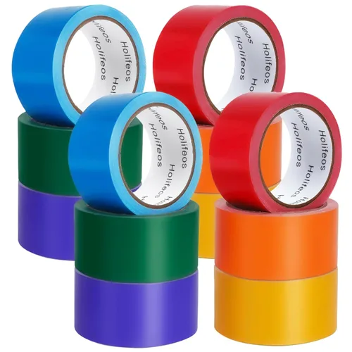Miniatura 9 de Cinta Adhesiva de Conducto de Colores - 6 Rollos, Cinta de Uso Pesado de 2 Pulgadas x 15 Yardas en Amarillo, Rojo, Naranja, Azul, Púrpura, Verde