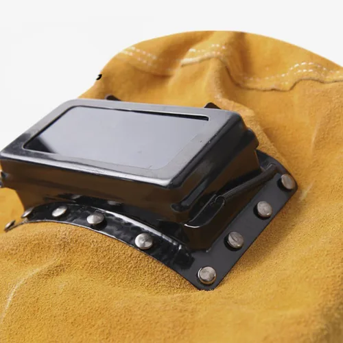 Miniatura 3 de Cómodo casco de soldadura de cuero, soldador de molienda de equipo protector de trabajo sombrero de soldadura llama resistente al calor anti-polvo