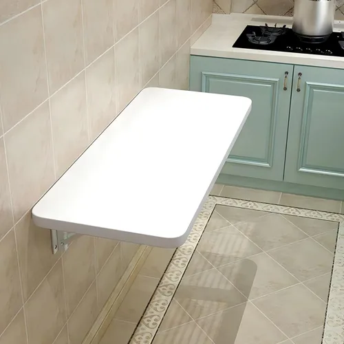 Mesa plegable flotante para lavandería, madera montada en la pared, hoja caída, 40x30cm/16x12in, ordinaria