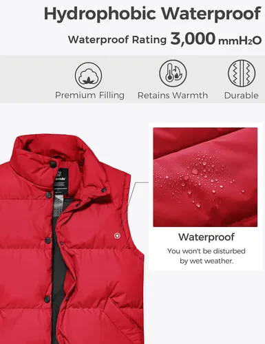 Miniatura 4 de Wantdo Chalecos acolchados para mujer, chaleco de invierno grueso, chaleco de burbujas cálido, abrigo de invierno