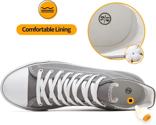 Miniatura 17 de ZGR Tenis de lona para hombre, con cordones, clásicos, casuales, para caminar