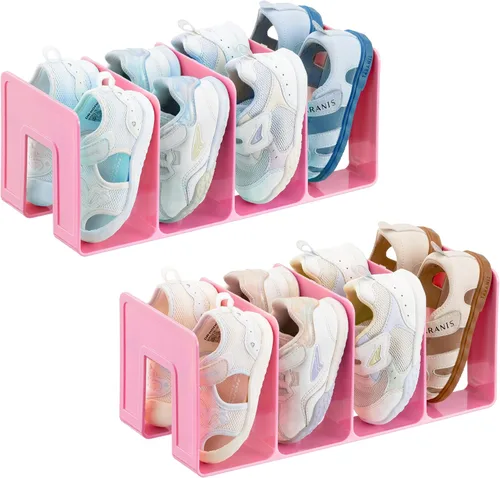 Miniatura 13 de HBlife Zapatero de acrílico negro para niños para organizadores y almacenamiento de armario, zapatero pequeño de 4 secciones, organizador