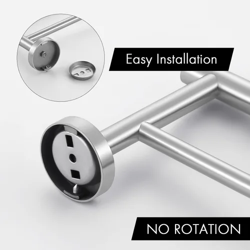 Miniatura 6 de KES Toallero doble de 23.6 pulgadas, soporte para toallas de baño, cocina, barra de toalla doble, resistente al óxido, montaje en pared, acero