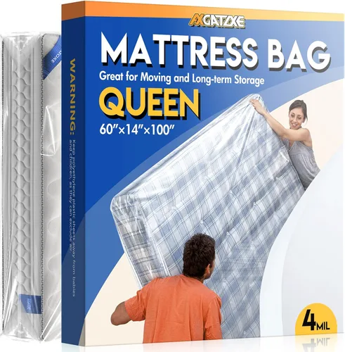 Miniatura 12 de Bolsa de plástico para colchón para mudanza y almacenamiento, funda impermeable para colchón, protector de colchón para suministros de mudanza