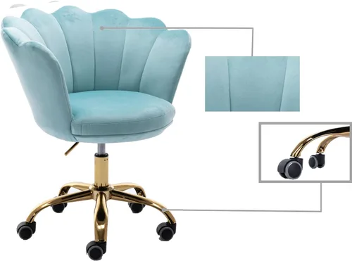 Miniatura 5 de Silla moderna de oficina en casa, silla de escritorio con ruedas, silla giratoria de tocador, silla de maquillaje, sillas de altura ajustable