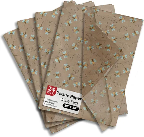 Miniatura 34 de Pro Supply Global Papel de seda impreso con hojas de otoño para bolsas de regalo o cajas y envoltura, papel de seda decorativo de otoño a granel