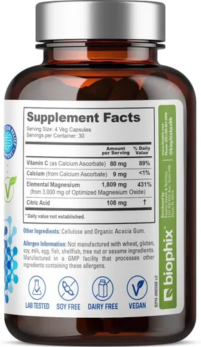 Miniatura 9 de biophix Oxy-Lax 750 mg 120 Vcaps - Laxantes naturales para el estreñimiento ocasional - Laxante de magnesio con magnesio oxigenado - Limpieza