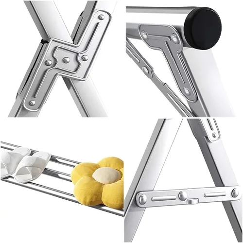 Miniatura 6 de Escurridor de ropa ajustable de acero inoxidable, plegable, portátil, con gran espacio, 47-94 pulgadas de longitud (94.5 in/94 pulgadas)