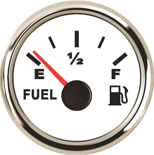 SAMDO Medidor de Combustible Marino, Medidor de Nivel de Combustible 0-190ohm Señal 52mm con Retroiluminación 12V/24V Blanco