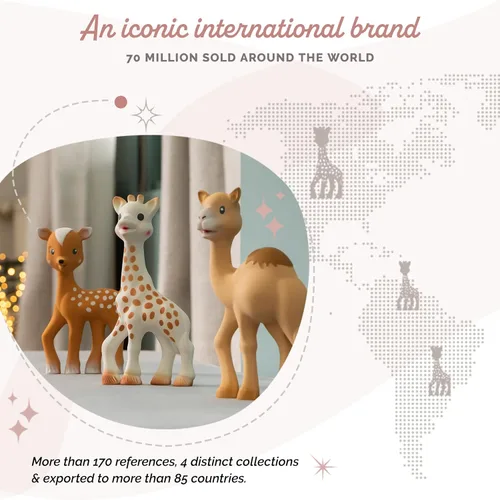 Miniatura 6 de Sophie la Girafe Al'Thir The Camel - Mordedera para bebé, hecho de goma natural, suave y fácil de sostener, juguete sensorial de dentición