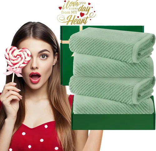Miniatura 297 de VOOVA & MOVAS Toallas de mano blancas - 100% algodón Ligeras Gruesas Secado rápido Suaves Absorbentes, paquete de 4 piezas grandes de 18