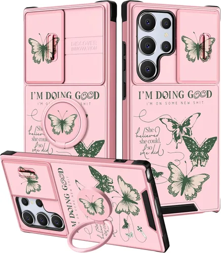 Miniatura 205 de Funermei Funda para teléfono Samsung Galaxy Note 10 Plus – Funda femenina bonita para niñas, diseño inspirador estético con funda para cámara