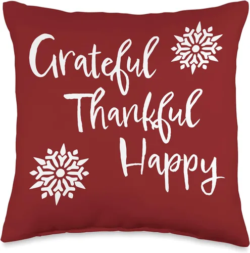 DesignsByKelley Christmas Throw Pillows Home Decor Happy Christmas - Cojín decorativo para dormitorio, 16.0 x 16.0 in, multicolor