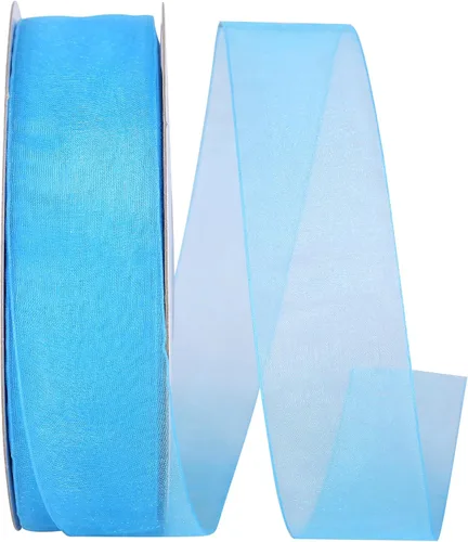 Miniatura 104 de Reliant Ribbon 25621-053-09C Cinta transparente de gasa, 1-1/2 pulgadas x 100 yardas, azul