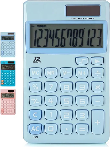Miniatura 10 de Mr. Pen - Calculadora solar de función estándar, 12 dígitos, rosa claro, tamaño de bolsillo