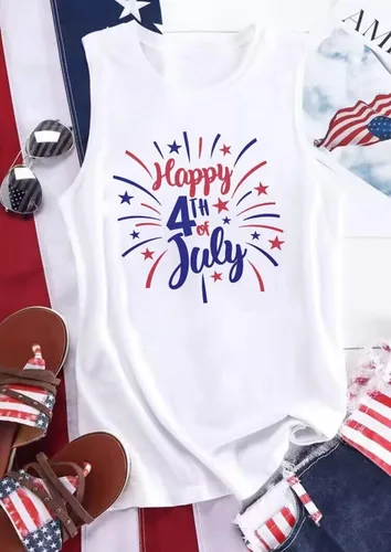 Miniatura 2 de AIMITAG Camiseta sin mangas con la bandera estadounidense para mujer, 4 de julio, patriótica, sin mangas, patriótica, camiseta sin mangas