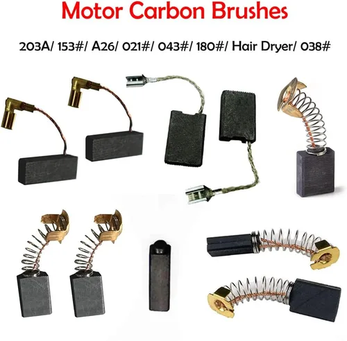 Miniatura 4 de Cepillos de carbón para motor (10 unidades, varios tamaños, para herramientas eléctricas)