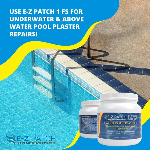 Miniatura 4 de E-Z Patch 1 Kit de reparación de yeso blanco para piscina, 3 libras (cobertura: 1.5 pies cuadrados)