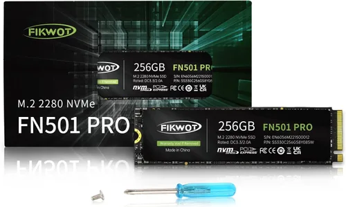Miniatura 8 de Fikwot FN501 Pro 256GB NVMe SSD - M.2 2280 PCIe Gen3 x4 Unidad de Estado Sólido Interna con pegatina de enfriamiento de grafeno, hasta 3,500 MB/s