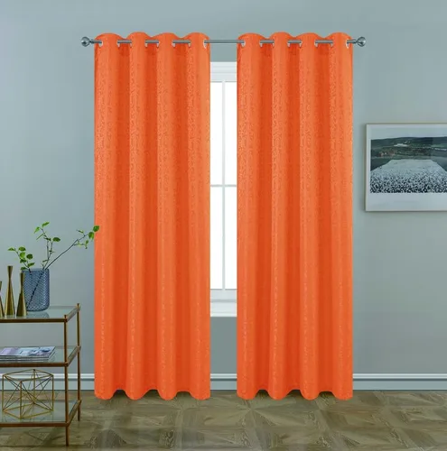 BT261 Kaitlyn - Cortina jacquard (84 pulgadas), color naranja
